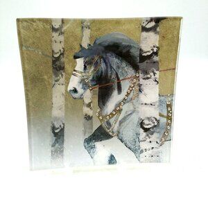 ONE 6" Paperproducts Design Anthony Morrow Sleigh bells horse Coaster Tray Plate